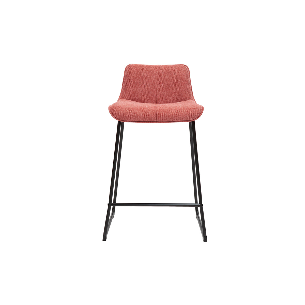 Tabourets de bar en tissu effet velours texturé terracotta et métal H65 cm (lot de 2) BOOST