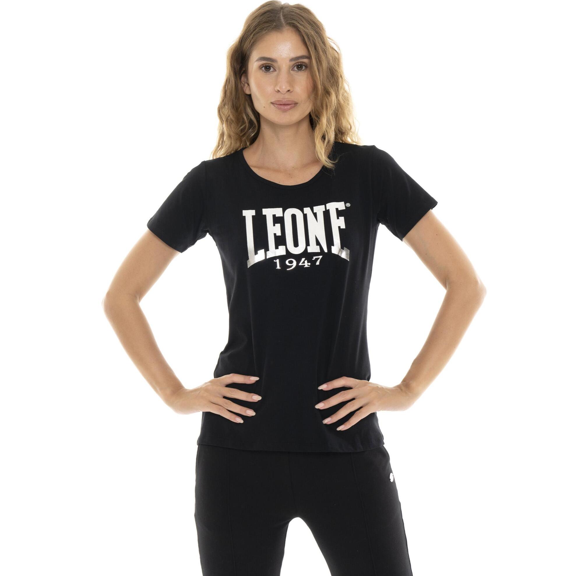 T-shirt donna a manica corta con stampa Leone 1947 Never Without