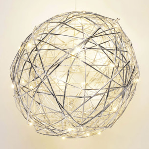 bola navideña luminosa con 40 luces led en blanco cálido 25cm