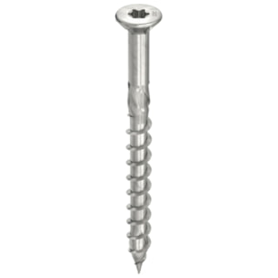 Vis HECO-Topix-Plus Inox pour terrasse - Ø5x40mm - Tête Fraisée avec nervures de fraisage - Filetage Partiel - T20 - Boite de 200 - 61739
