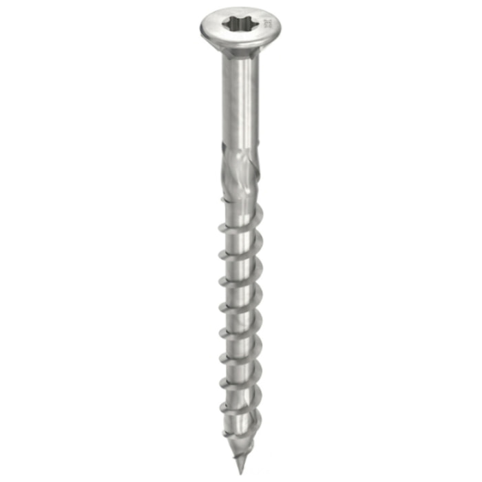 Vis HECO-Topix-Plus Inox pour terrasse - Ø5x40mm - Tête Fraisée avec nervures de fraisage - Filetage Partiel - T20 - Boite de 200 - 61739