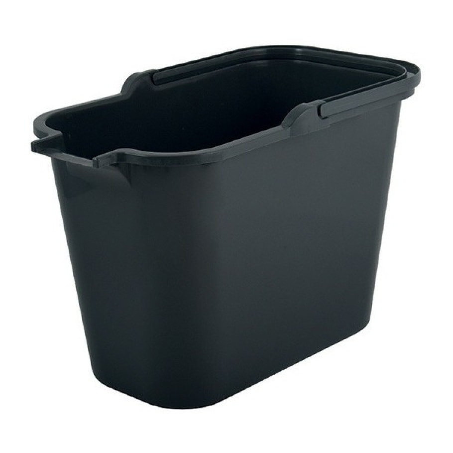 Seau rectangulaire 12L PP Gris MSV