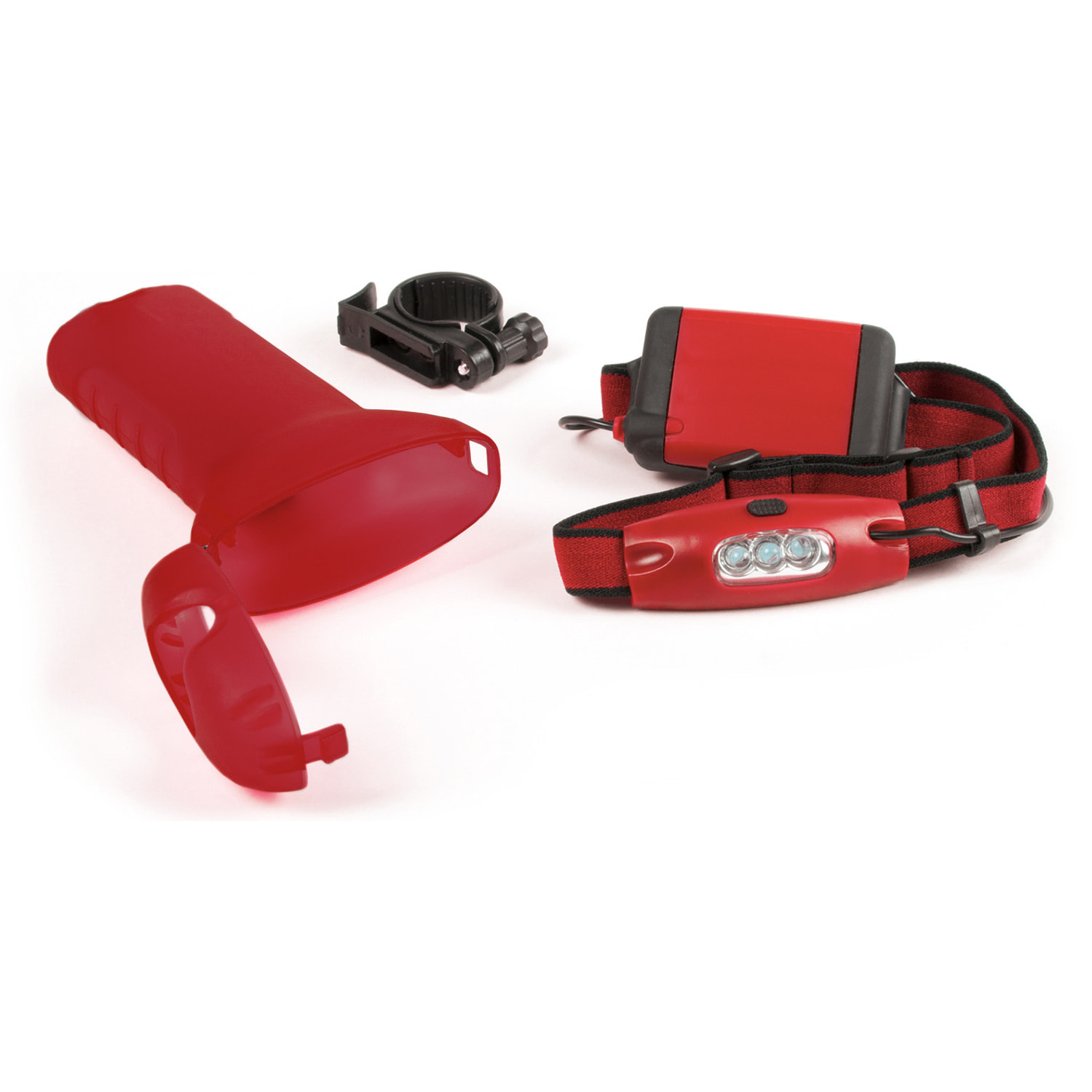 Torcia Moltar per manubrio di bicicletta, con 3 led e 2 posizioni di illuminazione. Modalità di utilizzo come luce anteriore con gomma regolabile.