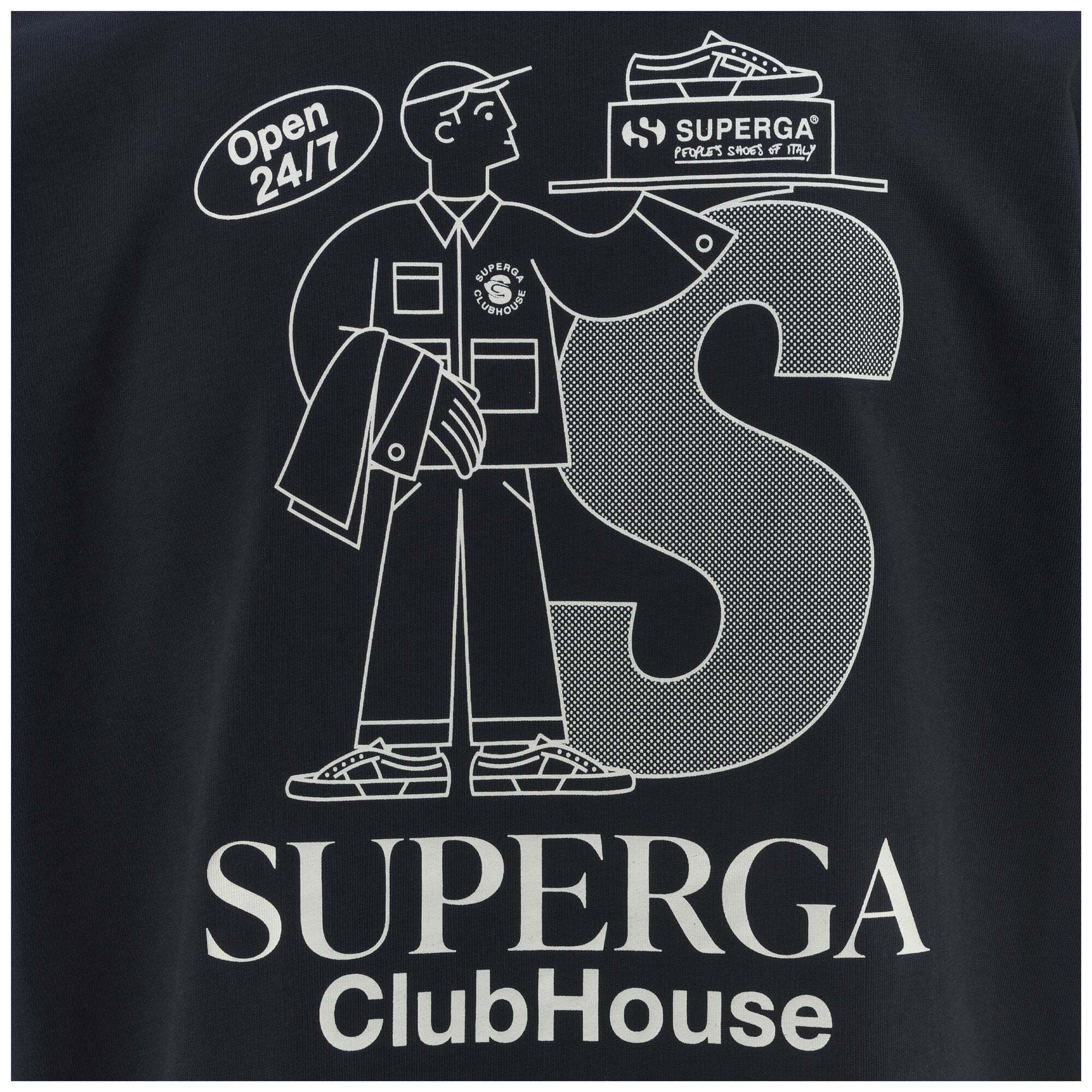 T-Shirts & Top Superga Uomo Donna Blu T-Shirt Superga Clubhouse