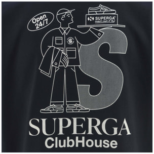 T-Shirts & Top Superga Uomo Donna Blu T-Shirt Superga Clubhouse