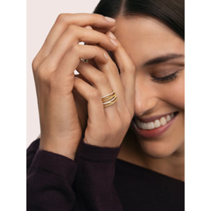 Anillo Triple Cross Spark Baño Oro