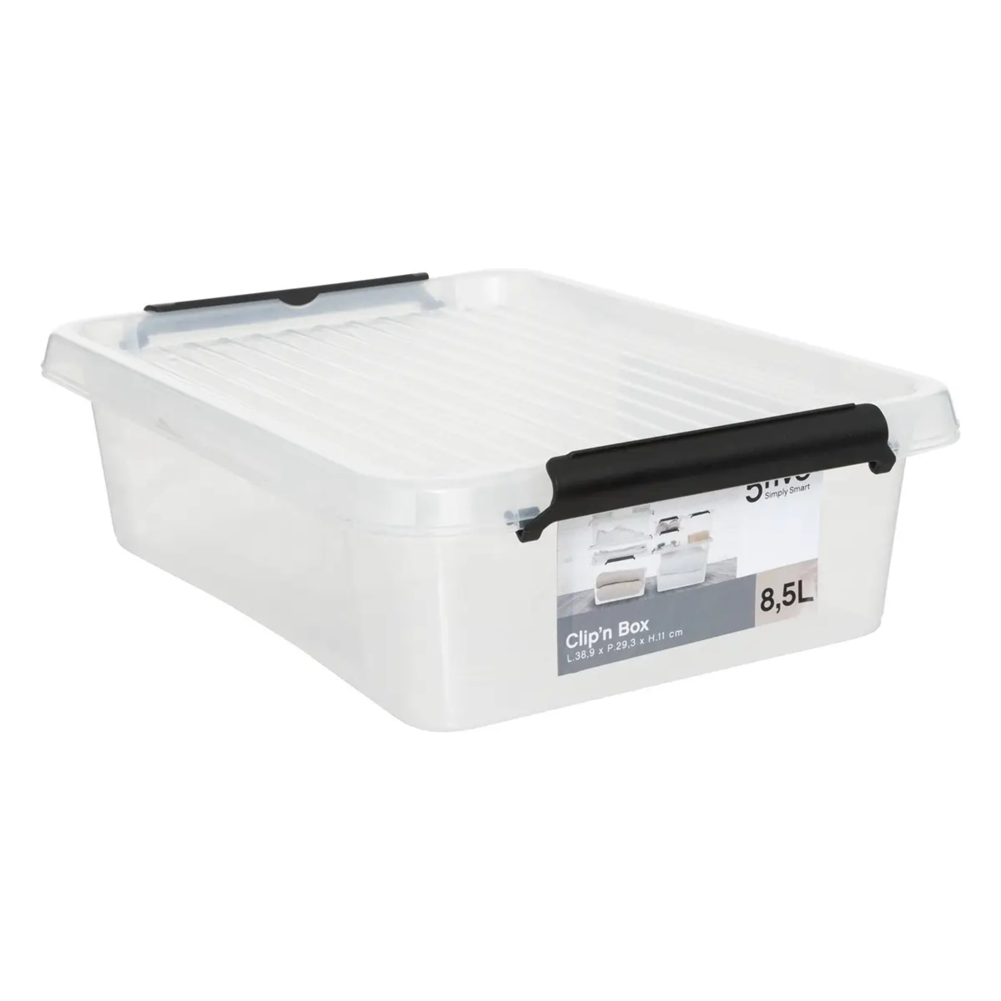 Boîte en plastique transparente 85L Clip N' Box