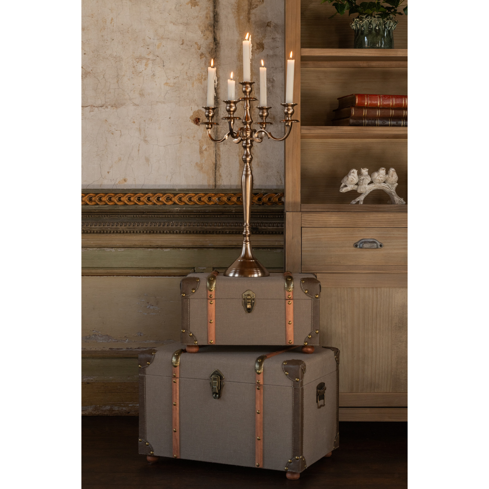 J-Line bougeoir - aluminium - couleur or rosé - large