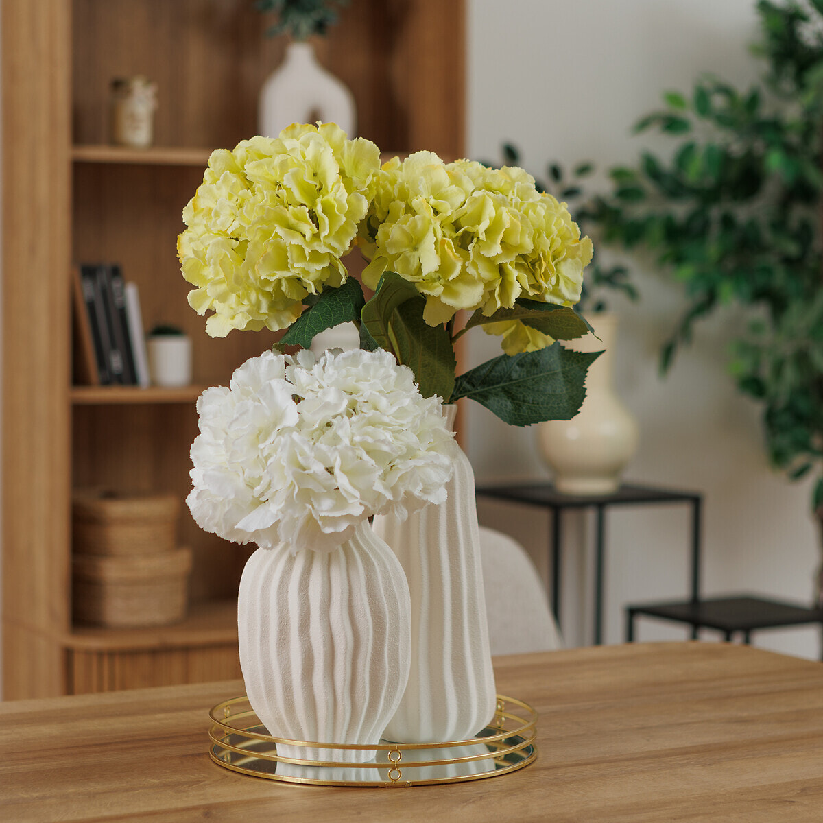 Tige de hortensia artificielle "Serata" vert clair H83cm