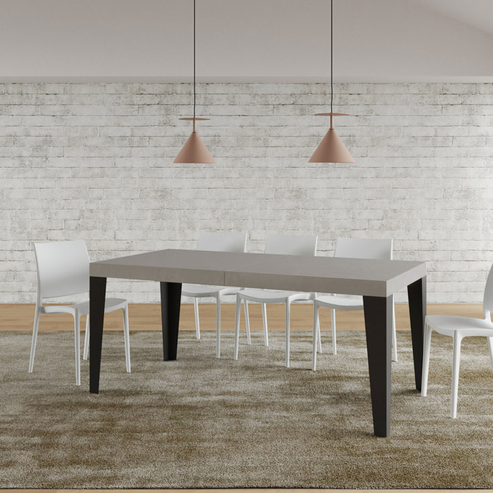 Tavolo allungabile 90x200/460cm Flame cashmere gambe antracite