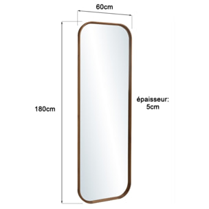 SIXTINE - Miroir 60x180cm en bois de teck recyclé