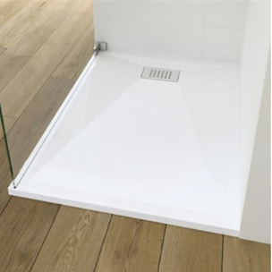 Receveur antidérapant KINEDO 120 x 90 Kinesurf biotec rectangle blanc centré sur la longueur