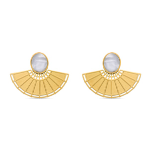 Pendientes de Madreperla Blanca acabados en oro amarillo de 18K- Phieo