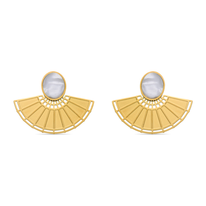 Pendientes de Madreperla Blanca acabados en oro amarillo de 18K- Phieo