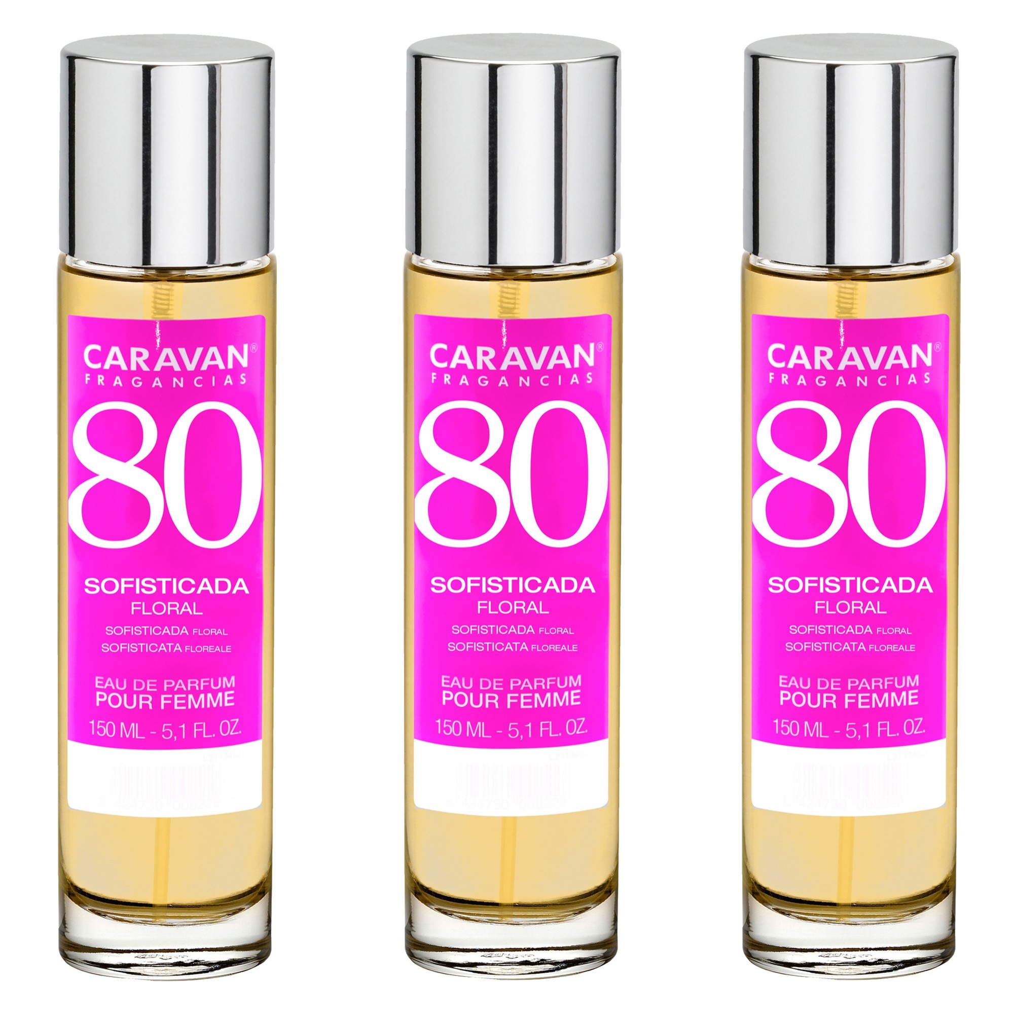 Caravan fragancias set de 3 frascos perfume de mujer nº80, de 150 ml