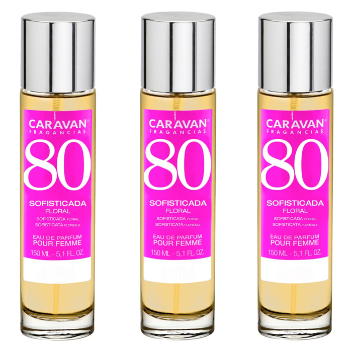Caravan fragancias set de 3 frascos perfume de mujer nº80, de 150 ml