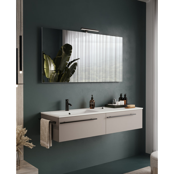 MOBILE DA BAGNO RIFLESSO 140 DOPPIA CASSETTIERA TORTORA MILANO - 6 PEZZI