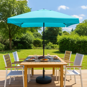 Parasol droit carré 3 x 3 m bleu PALMIA