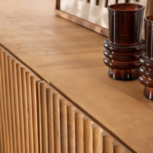 Buffet Nolan -bois massif de manguier-couleur provence naturelle 159 x 80 x 45 cm