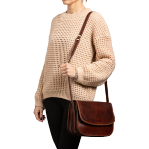 Borsa a tracolla  da donna In Vera pelle Made in Italy 27x20x12 cm