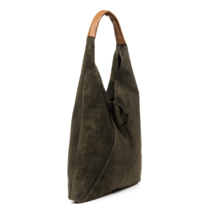 Agnana Bolso Shopper Mujer. Piel auténtica Gamuza y Dollaro.