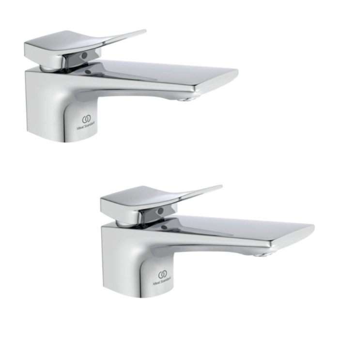 Lot de deux mitigeurs lavabo IDEAL STANDARD Conca avec tirette et vidage chrome