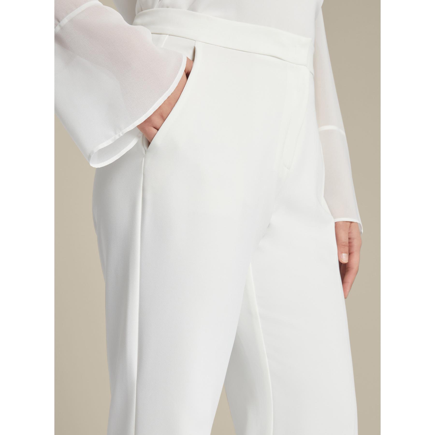 Elena Mirò - Pantaloni maschili in cady stretch - Bianco