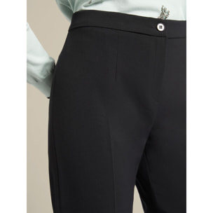 Elena Mirò - Pantaloni dritti in twill stretch - Nero