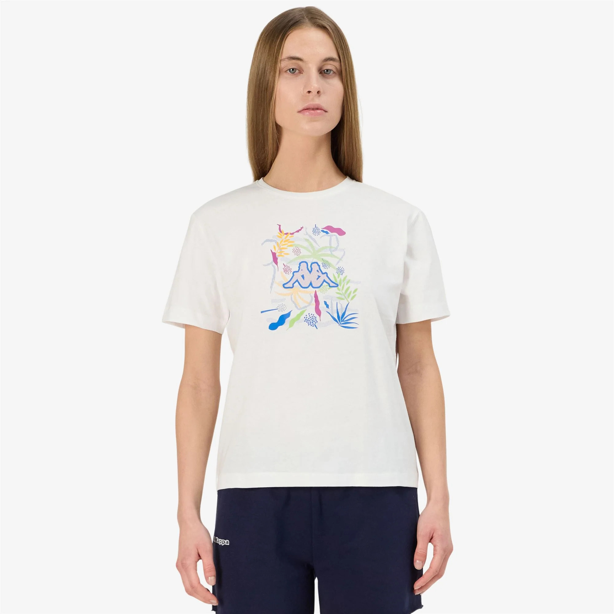Kappa - T-Shirts & Top Donna Bianco - Logo Gamino