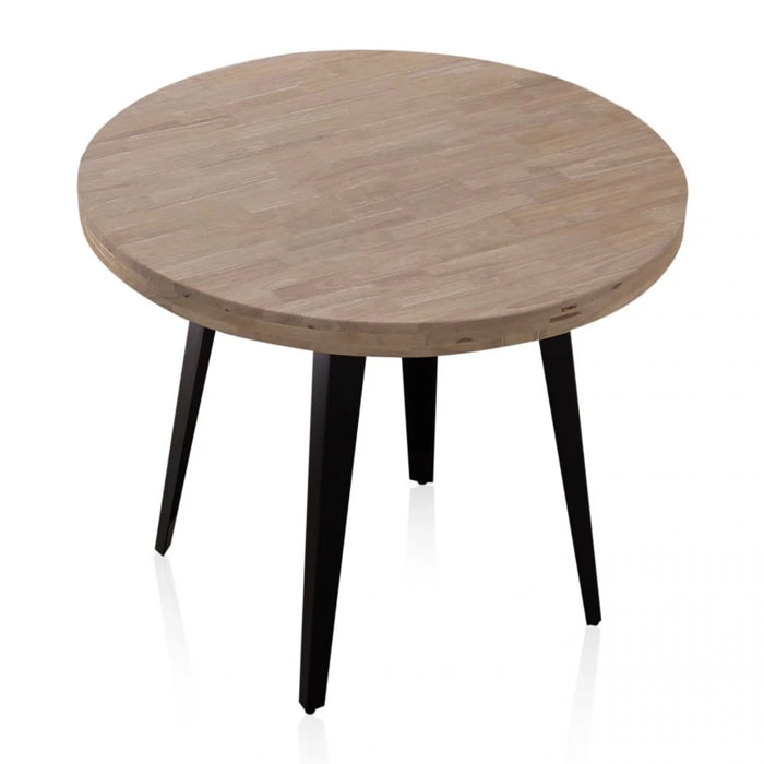 Mesa redonda fija Berg Roble Honey - Negro