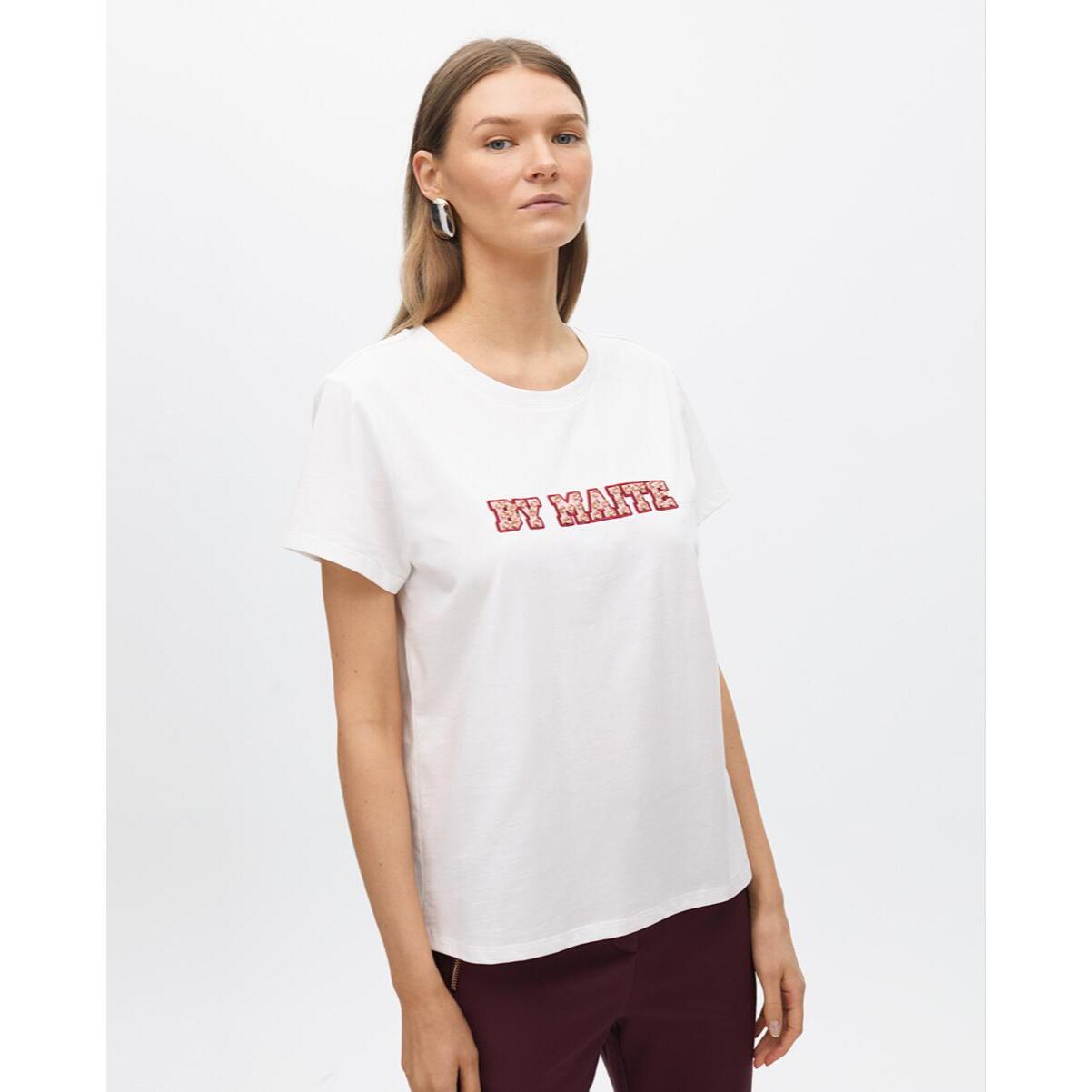 T-shirt a maniche corte con stampa posizionale