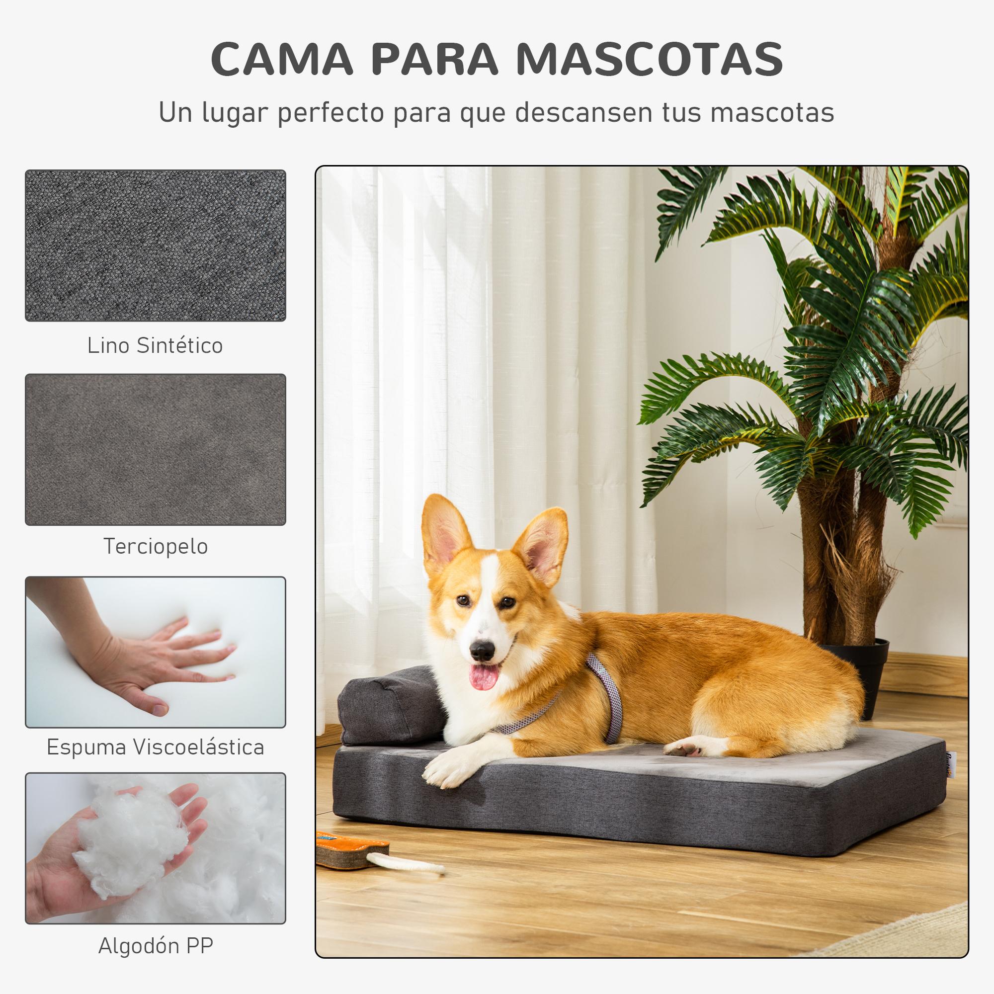 Cama para Perros Lavable Ortopédica con Almohada Extraíble Espuma Viscoelástica