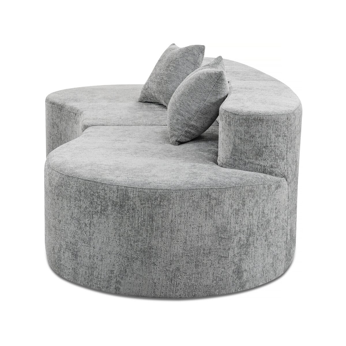 Canapé virgule en tissu texturé "Avola" - 3 places - Gris