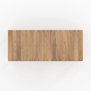 Table et bancs de jardin en bois de teck recyclé 10 personnes - Nonza