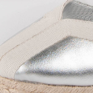 Alpargata De Cuña - Plateado - Altura: 7 Cm