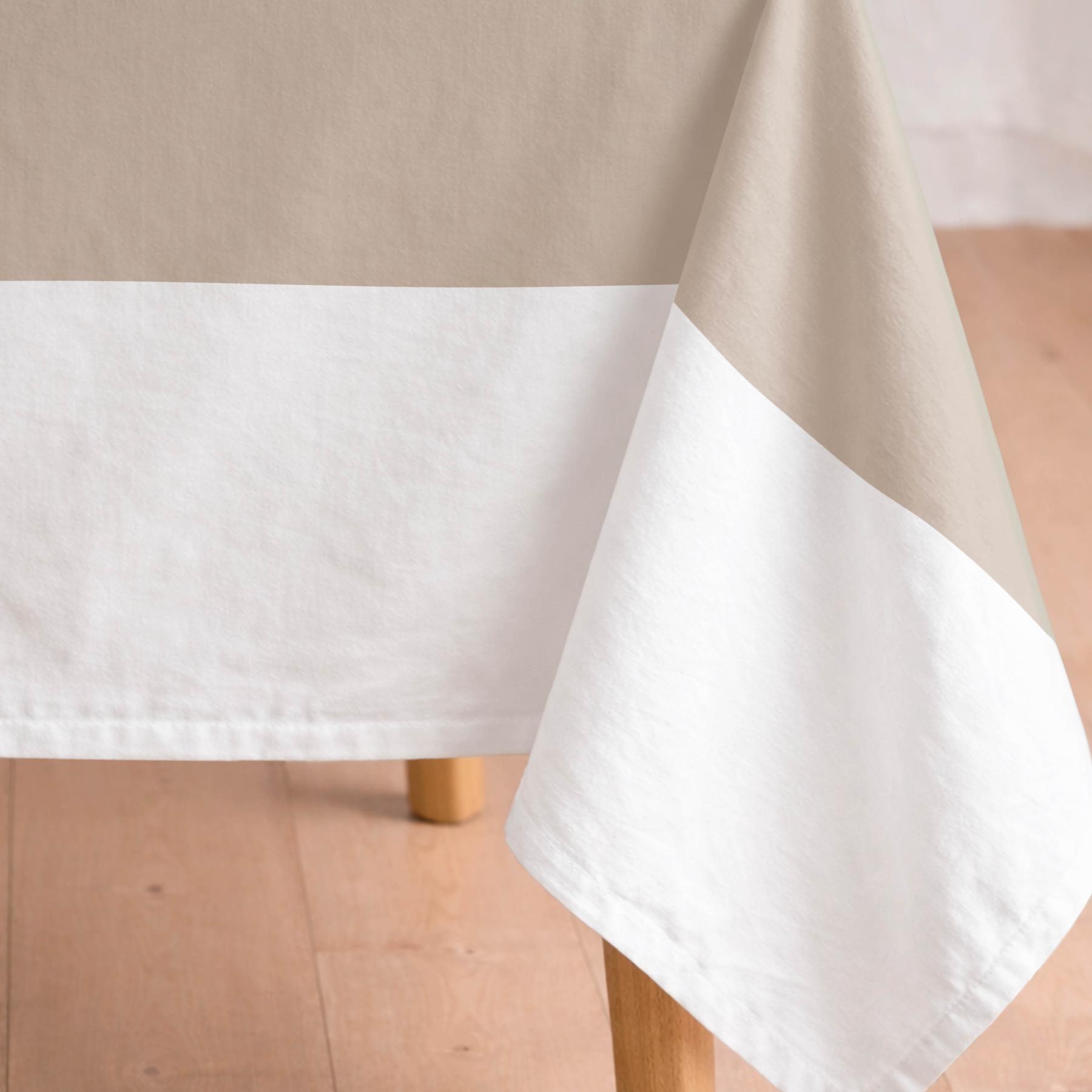 Nappe anti-taches DUO BEIGE - en 100 % coton