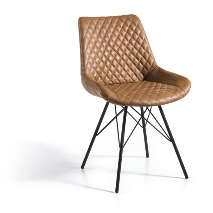 Set 4 sillas MICHIGAN - marrón, negro - 61x50x79cm