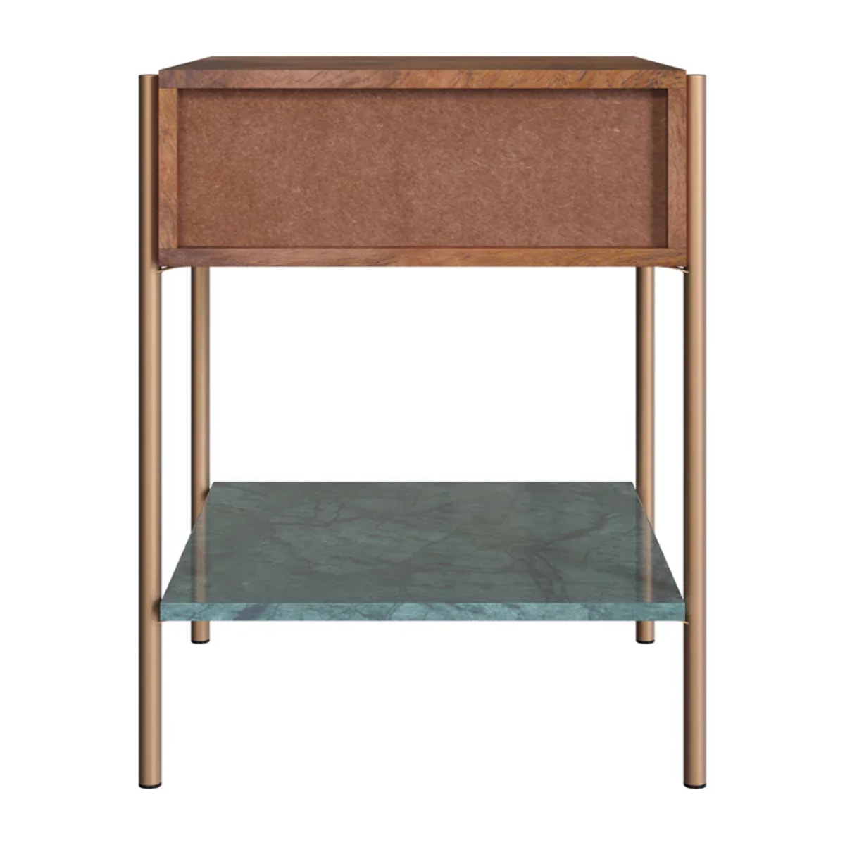 Table de chevet en bois de manguier et marbre vert - Doori
