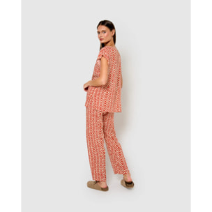 Pantalón viscosa oveta teja