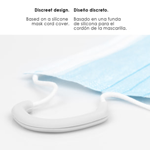 Protezione per orecchie per maschere, in silicone chirurgico