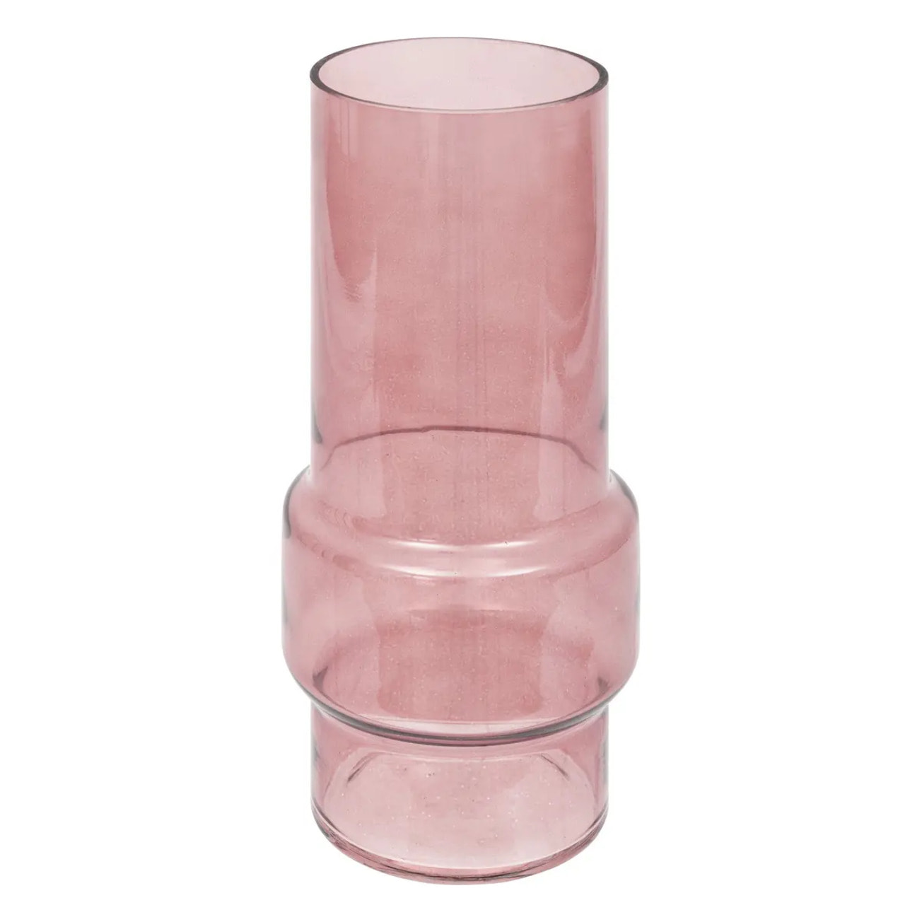 Vase en verre "Ella" H25cm rose