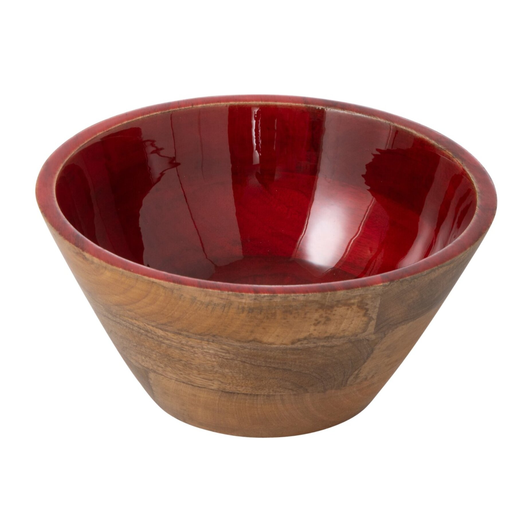 J-Line bol - bois de manguier - rouge foncé/naturel - medium