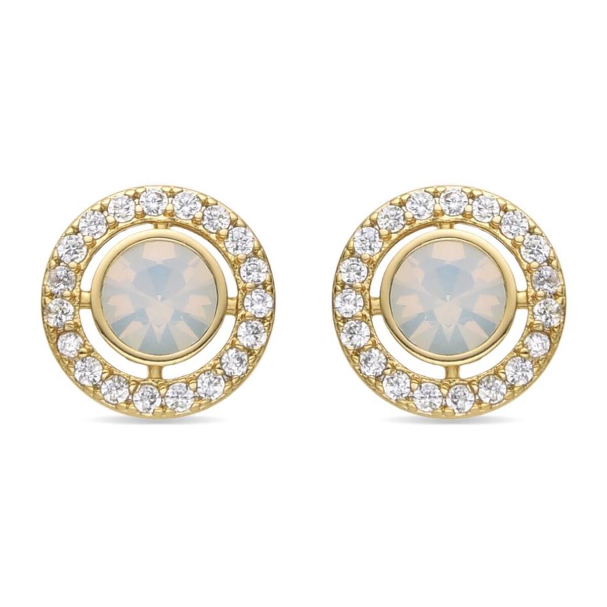 Pendientes con Circonita Brillante acabado oro 18k