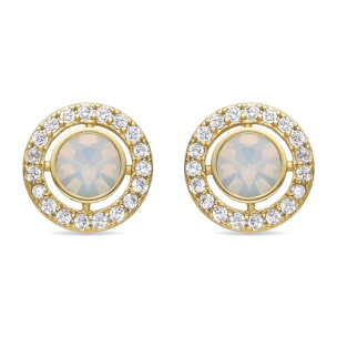 Pendientes con Circonita Brillante acabado oro 18k