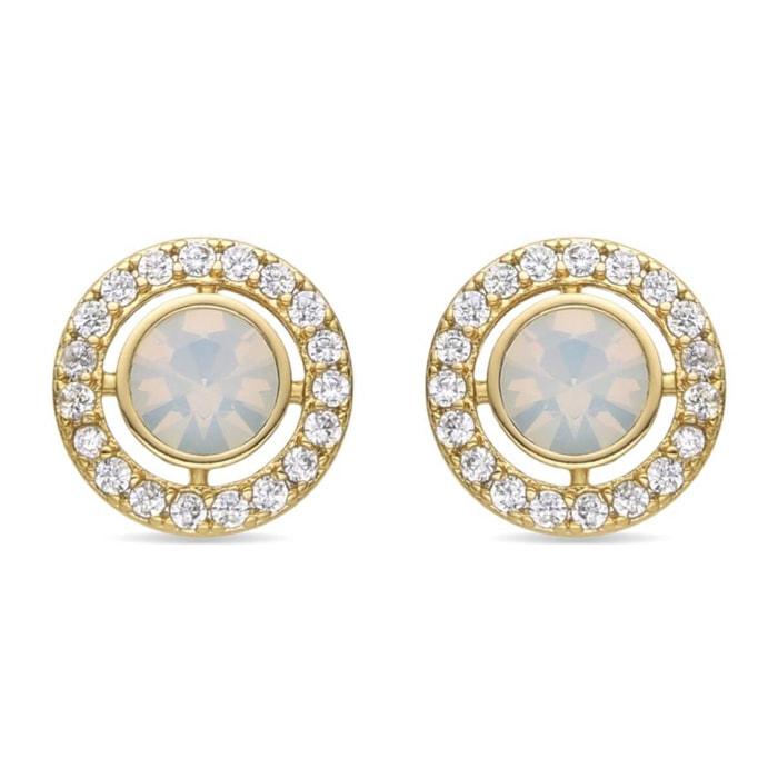 Pendientes con Circonita Brillante acabado oro 18k