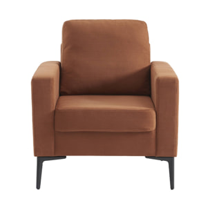 Fauteuil pieds métal velours côtelé BJORN