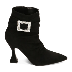 Botines de microfibra negro tacón 9 cm