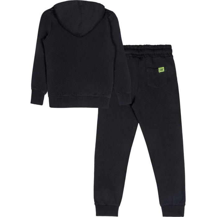 Tuta da bambino in cotone non garzato con cappuccio e zip Leone Boxing