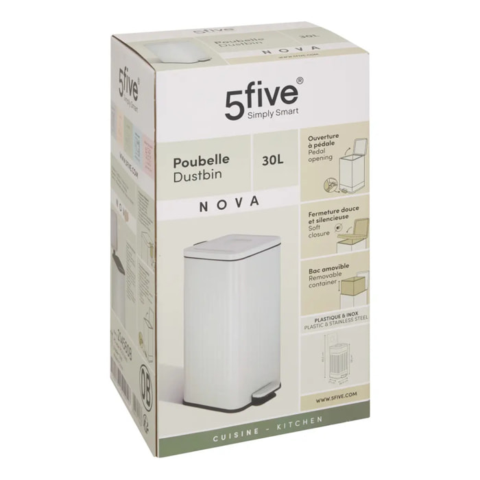 Poubelle Nova avec Pedale 30L Vert Celadon 35x27x58 cm