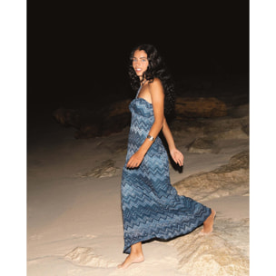 Vestido midi estampado con escote halter regulable